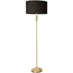 ValueLights Maggie Black and Gold Drum Shade Candlestick LED Floor Lamp - Size: 151 x 45 x 45cm - Wilko