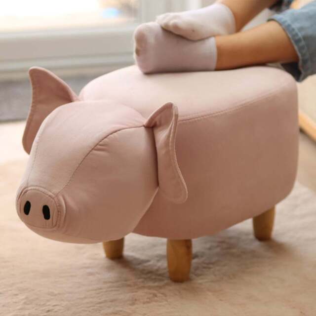 Gardeco Pinky The Pig Pink Velvet Footstool - Size: 36 x 65 x 32cm - Wilko - image 1