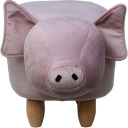 Gardeco Pinky The Pig Pink Velvet Footstool - Size: 36 x 65 x 32cm - Wilko - thumbnail 7