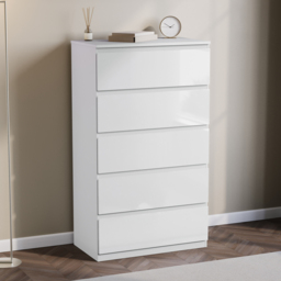 Vida Designs Glinton 5 Drawer White Chest of Drawers - Wilko - thumbnail 6