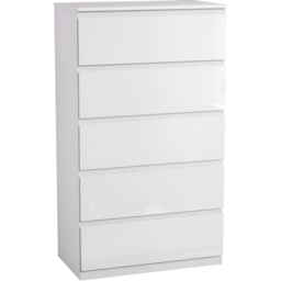 Vida Designs Glinton 5 Drawer White Chest of Drawers - Wilko - thumbnail 3