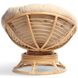 Desser Papasan Natural Rattan Rocking Chair with Boucle Latte Cushion - Size: Single - Cream - Desser Furniture - Wilko - thumbnail 6