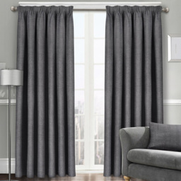 Velosso Westwood Charcoal Tape Top Curtains 168 x 223cm - Size: W 168 x D 223cm - Grey - Wilko