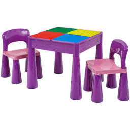 Liberty House Toys Purple Kids 5-in-1 Activity Table and Chairs - Size: 46.5 x 51 x 53cm - Wilko - thumbnail 5