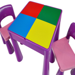 Liberty House Toys Purple Kids 5-in-1 Activity Table and Chairs - Size: 46.5 x 51 x 53cm - Wilko - thumbnail 7