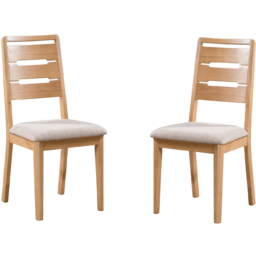 Julian Bowen Curve Set of 2 Oak Dining Chair - Wood - Wilko - thumbnail 3