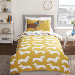 Rapport Home Sausage Dog Single Multicolour Reversible Duvet Set - Wilko - thumbnail 3