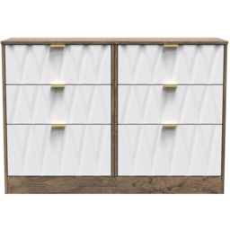 Crowndale Las Vegas 6 Drawer Matt White and Vintage Oak Chest of Drawers Ready Assembled - Wilko - thumbnail 4