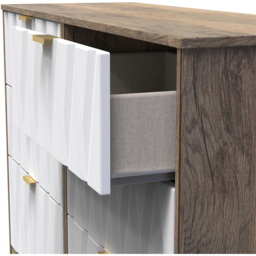 Crowndale Las Vegas 6 Drawer Matt White and Vintage Oak Chest of Drawers Ready Assembled - Wilko - thumbnail 7