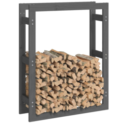 vidaXL Grey Pine Wood Firewood Log Holder 100 x 80 x 25cm - Wilko - thumbnail 4