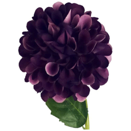 Leaf Purple Dahlia Pom Pom Artificial Flower Stem 75cm 6 Pack - Size: 75 x 13 x 13cm - Wilko - thumbnail 4