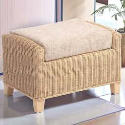 Desser Furniture Dijon Farrow Footstool - Size: 46.0 cm x 70.0 cm x 48.0 cmcm - Cream - Wilko