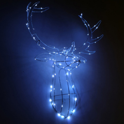 Samuel Alexander Reindeer Head LED Outdoor Christmas Decoration 70cm - Size: 70 x 70 x 70cm - White - Wilko - thumbnail 4