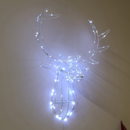 Samuel Alexander Reindeer Head LED Outdoor Christmas Decoration 70cm - Size: 70 x 70 x 70cm - White - Wilko