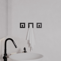 Decortie Kaly Black Metal Square Hook 3 Pack - Size: 8.2 x 8.2 x 3cm - Wilko - thumbnail 3