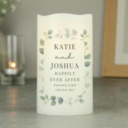 Personalised Memento Personalised Botanical Free Text LED Candle - Size: 0.8 x 1.3 x 0.8cm - White - Wilko - thumbnail 3
