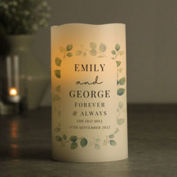 Personalised Memento Personalised Botanical Free Text LED Candle - Size: 0.8 x 1.3 x 0.8cm - White - Wilko - thumbnail 4