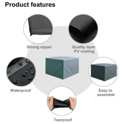 Home Source Flexicover Outdoor Furniture Cover - Size: 71 x 115 x 115cm - Black - Wilko - thumbnail 5