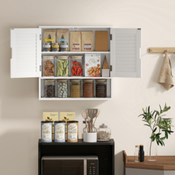 Portland 2 Door Single Shelf White Wall-Mounted Bathroom Storage Cabinet - Size: 60 x 20 x 60cm - Wilko - thumbnail 5