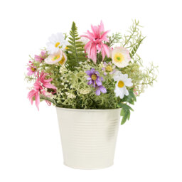 Wild Flower Arrangement in Metal Pot - Wilko - thumbnail 3