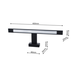 Milagro Shine Black LED Wall Lamp 40cm 230V - Size: 12 x 40 x 4cm - Wilko - thumbnail 7