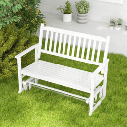 Costway 2 Seater White Glider Garden Bench - Wilko - thumbnail 4