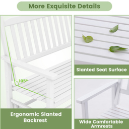 Costway 2 Seater White Glider Garden Bench - Wilko - thumbnail 7