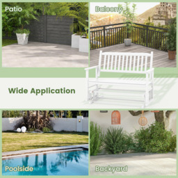 Costway 2 Seater White Glider Garden Bench - Wilko - thumbnail 6