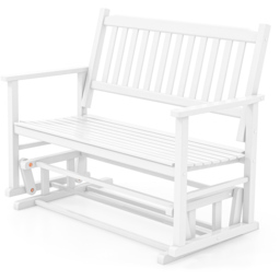 Costway 2 Seater White Glider Garden Bench - Wilko - thumbnail 3