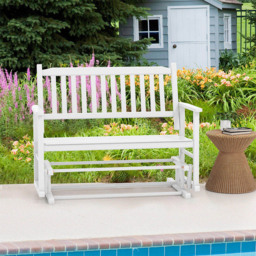 Costway 2 Seater White Glider Garden Bench - Wilko - thumbnail 5