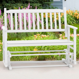 Costway 2 Seater White Glider Garden Bench - Wilko - thumbnail 1