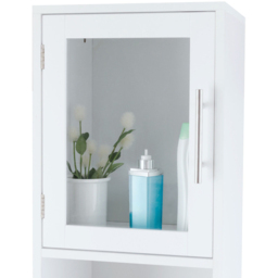 Costway 2 Door 2 Shelf White Wooden Slim Bathroom Cabinet - Size: 99.1 x 38.1 x 17.78cm - Wilko - thumbnail 7
