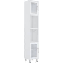Costway 2 Door 2 Shelf White Wooden Slim Bathroom Cabinet - Size: 99.1 x 38.1 x 17.78cm - Wilko - thumbnail 3