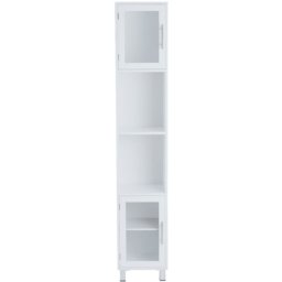 Costway 2 Door 2 Shelf White Wooden Slim Bathroom Cabinet - Size: 99.1 x 38.1 x 17.78cm - Wilko - thumbnail 4