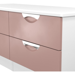 Crowndale Camden 4 Drawer Kobe Pink and White Bed Box Ready Assembled - Kobe Pink & White - Wilko - thumbnail 6