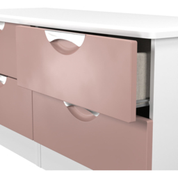 Crowndale Camden 4 Drawer Kobe Pink and White Bed Box Ready Assembled - Kobe Pink & White - Wilko - thumbnail 7