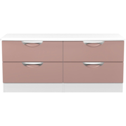 Crowndale Camden 4 Drawer Kobe Pink and White Bed Box Ready Assembled - Kobe Pink & White - Wilko - thumbnail 3