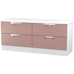 Crowndale Camden 4 Drawer Kobe Pink and White Bed Box Ready Assembled - Kobe Pink & White - Wilko - thumbnail 4