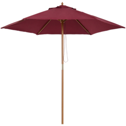 Outsunny Wine Red Wooden Garden Parasol 2.5m - Size: 3m - Wilko - thumbnail 1