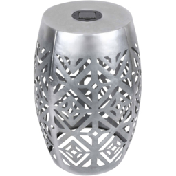 Teamson Home Decorative Silver Patio Side Table with Solar LED Light - Size: 45.7 x 31.1 x 31.1cm - White - Wilko - thumbnail 3