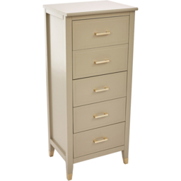 Palazzi 5 Drawer Clay Narrow Chest of Drawers - Cream - Wilko - thumbnail 5