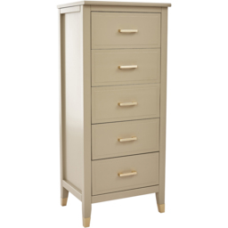 Palazzi 5 Drawer Clay Narrow Chest of Drawers - Cream - Wilko - thumbnail 3