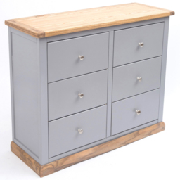 Cabinet Bits Biccari 6 Drawer Grey Chrome Knob Chest of Drawers - Wilko - thumbnail 5