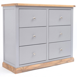 Cabinet Bits Biccari 6 Drawer Grey Chrome Knob Chest of Drawers - Wilko - thumbnail 4