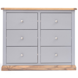 Cabinet Bits Biccari 6 Drawer Grey Chrome Knob Chest of Drawers - Wilko - thumbnail 3