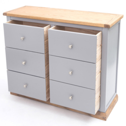 Cabinet Bits Biccari 6 Drawer Grey Chrome Knob Chest of Drawers - Wilko - thumbnail 6