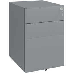 Portland 3 Drawer Steel Filing Cabinet - Size: 3 Drawers - Grey - Wilko - thumbnail 3