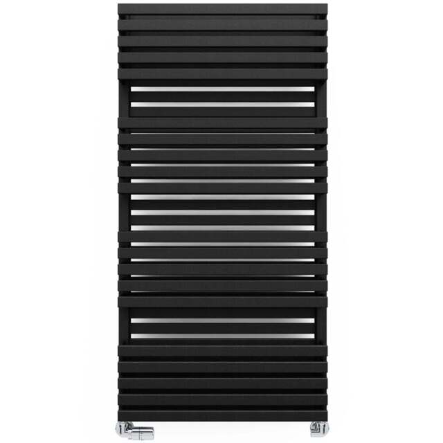 Terma Quadrus Bold 3795BTU Metallic Black Heated Towel Rail 1185 x 600mm - Size: 118.5 x 60 x 12.2cm - Wilko - image 1