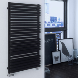 Terma Quadrus Bold 3795BTU Metallic Black Heated Towel Rail 1185 x 600mm - Size: 118.5 x 60 x 12.2cm - Wilko - thumbnail 3