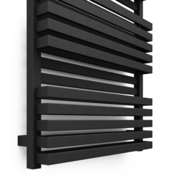 Terma Quadrus Bold 3795BTU Metallic Black Heated Towel Rail 1185 x 600mm - Size: 118.5 x 60 x 12.2cm - Wilko - thumbnail 4